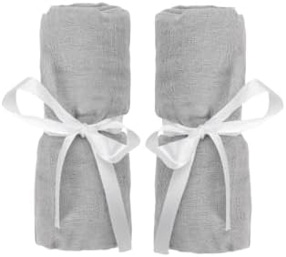 Newton Baby Fitted Sheets 2-Pack - 34 x 48 Grey Muslin Cotton