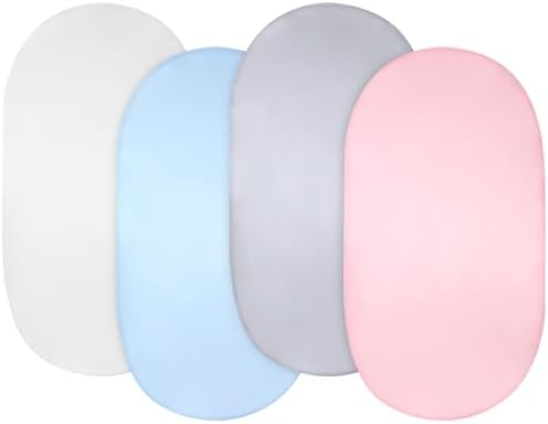 Breling 4 Pack Satin Bassinet Sheet Set for Baby