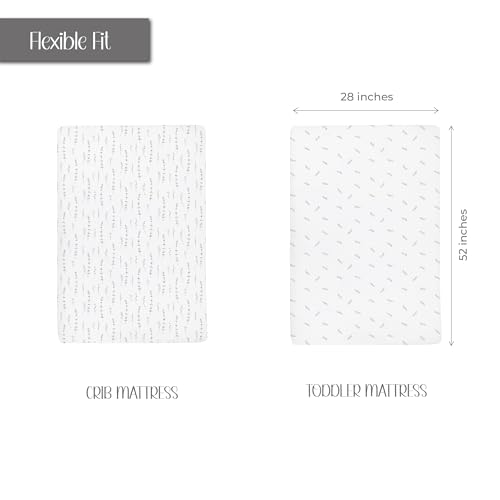 Elys Co Forest Grey Crib Sheets 2 Pack