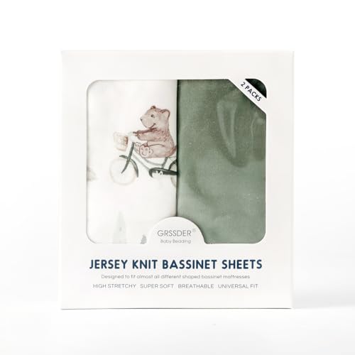 GRSSDER Stretchy Ultra Soft Bassinet Sheet Set 2 Pack