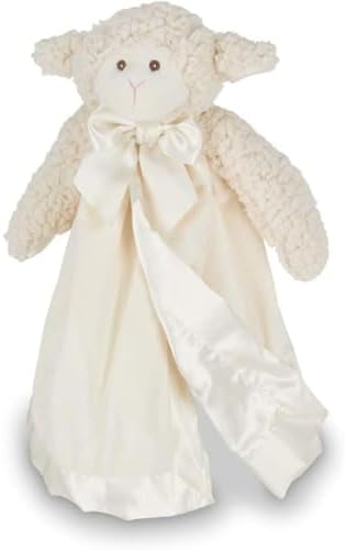 Bearington Baby Lamby Snuggler - 15 Inch White Plush Security Blanket