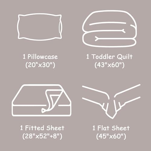 FLXXIE Toddler Bedding Set - 4 Piece Microfiber Set in Orange