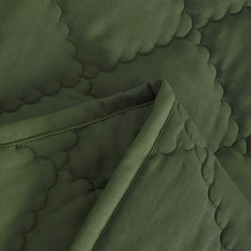 NTBAY Down Alternative Toddler Quilt Lightweight Warm Olive Green Crib Blanket