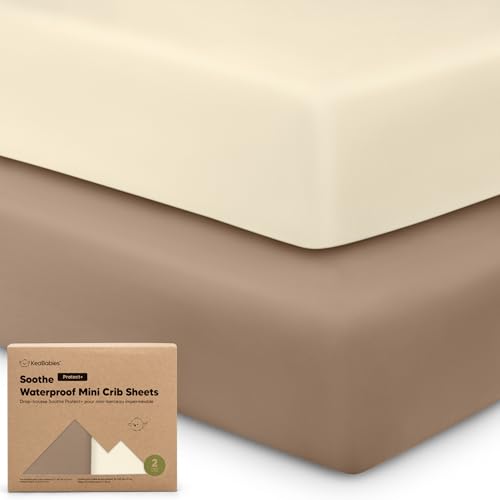 KeaBabies 2-Pack Pack and Play Sheets - Latte