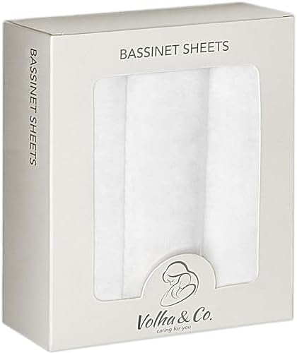 VOLHACO Bassinet Sheets 3-Pack White