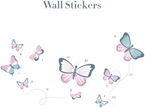 Butterfly Crib Bedding Set for Girls - 5 Piece White Pink