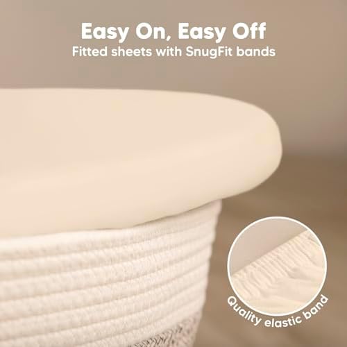 KeaBabies 2-Pack Bassinet Sheets - Pecan
