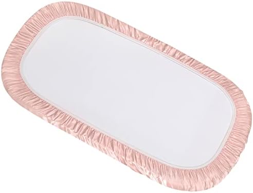 SiinvdaBZX Silky Soft Pink Bassinet Fitted Sheet