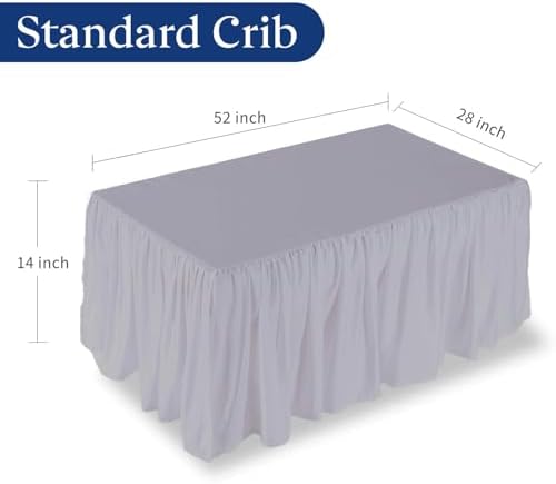 Light Grey Crib Bed Skirt 28x52 with 14 Drop 1