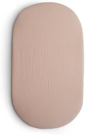 Mushie Extra Soft Bassinet Crib Sheet 30x16 Blush