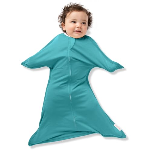 SleepingBaby Zipadee-Zip Transition Swaddle - Classic Teal Medium 6-12 Months