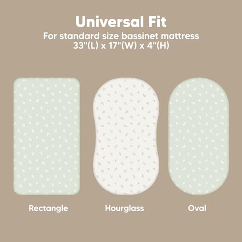 KeaBabies 2-Pack Organic Bassinet Sheets for Girls Boys