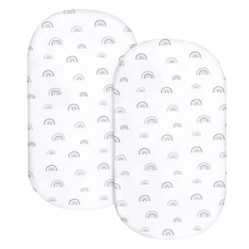 Coldwind Bassinet Sheet Set 2 Pack Gray Rainbow