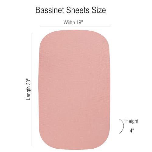 Onacosht Muslin Bassinet Sheets 3 Pack Solid Pink and Floral 1