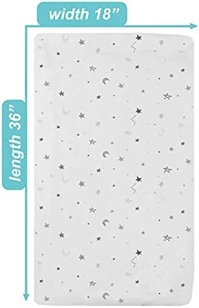 TL Care Fitted Bassinet Sheet - Gray Stars and Moons 100 Cotton