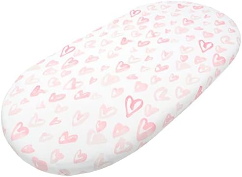 Soft Stretchy Bassinet Sheet for Baby Heart Design