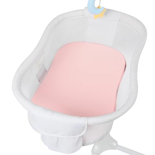 TILLYOU Bassinet Sheets 2 Pack Gray and Pink