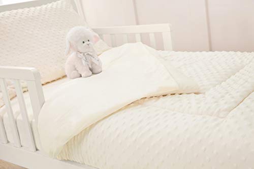 TL Care Minky Dot Chenille Toddler Bedding Set Cream
