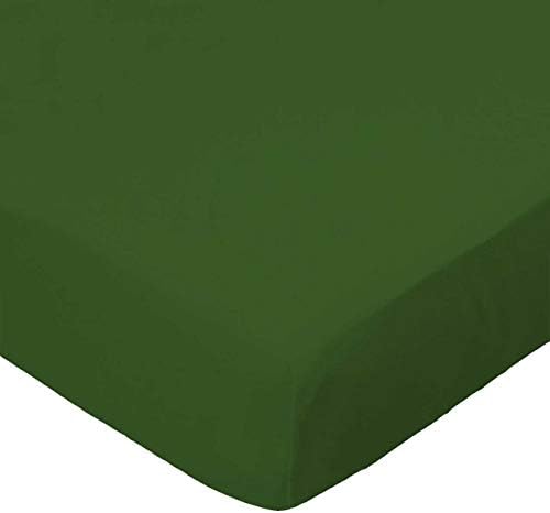 SheetWorld Baby Fitted Cradle Sheet 18x36 Hunter Green 100 Cotton Flannel Unisex