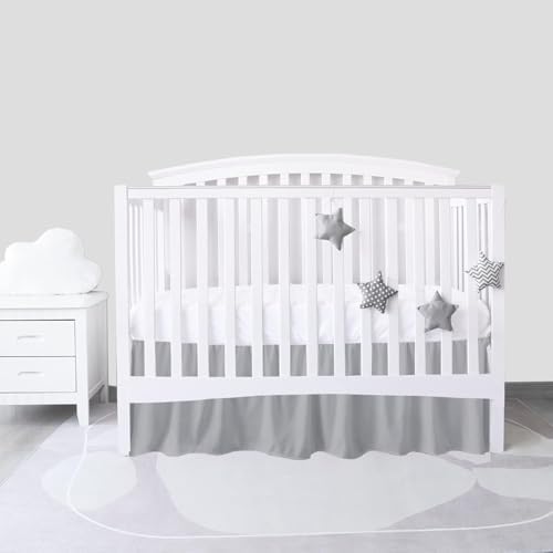 Light Grey Crib Bed Skirt 28x52 with 14 Drop 1
