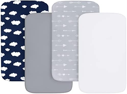 Biloban Baby Bassinet Sheets 4 Pack Ultra Soft
