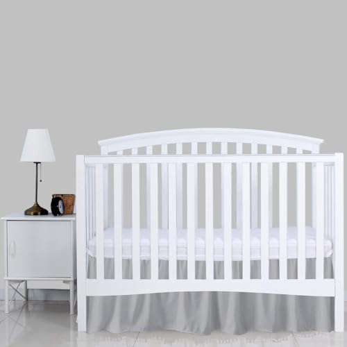 Light Grey Crib Bed Skirt 28x52 with 14 Drop 1