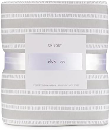 Elys Co Baby Crib Bedding Set - Grey Design 4 Piece 1