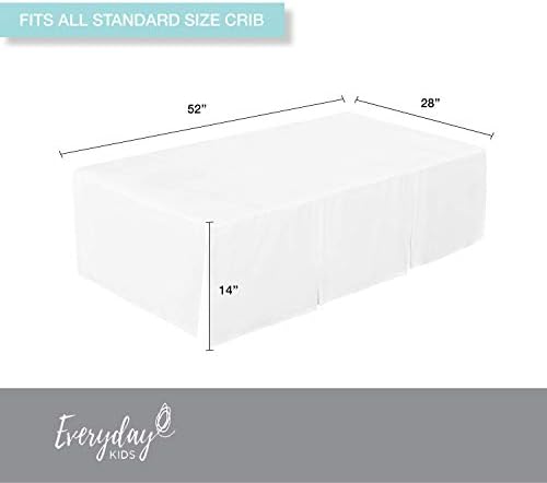 EVERYDAY KIDS White Pleated Crib Skirt 14 Inch Drop