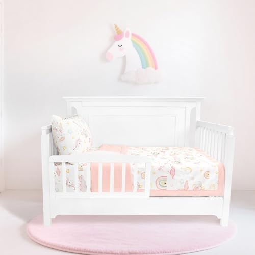 Pea Pod Muslin Crib Bedding Set 3-Piece Unicorn Rainbow