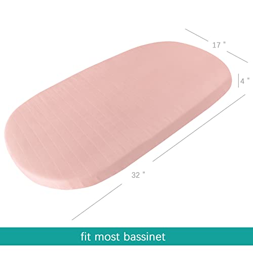 Biloban Muslin Bassinet Sheets 2 Pack Grey Pink 1