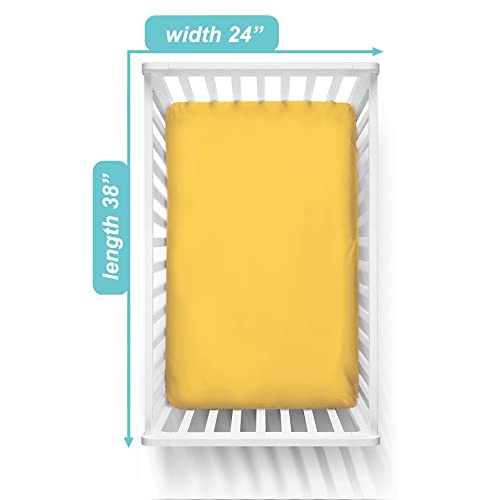 American Baby Company 100 Cotton Mini Crib Sheet 38 x 24 Yellow