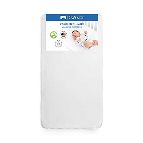 DaVinci Complete Slumber Mini Crib Mattress Firm Lightweight Waterproof Greenguard Gold Certified