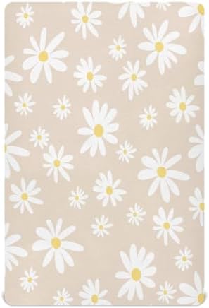 Kigai Daisy Beige Crib Sheet 28x52in