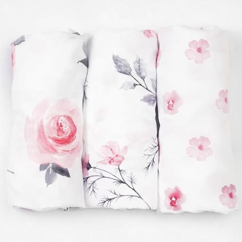 Davids Kids 3 Pack Bassinet Sheets with Floral Design