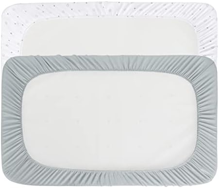 Magik Kover Playpen Sheets 2 Pack - Grey White Star Fitted