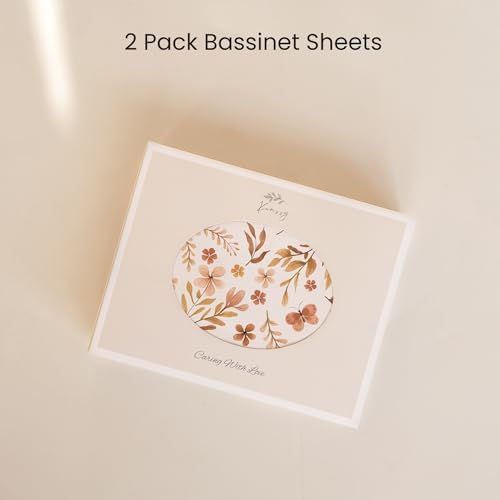 Konssy 2 Pack Stretchy Bassinet Sheets for Baby