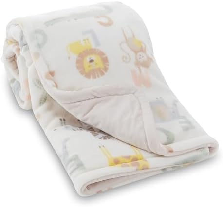 Cudlie 2-Ply Infant Blanket with Dinosaur and Alphabet Prints