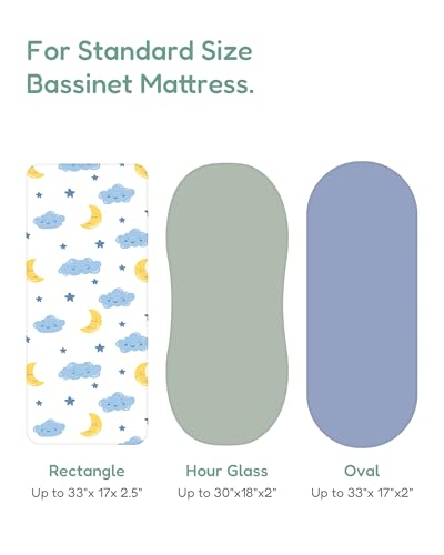 TOTCHILL Baby Bassinet Sheets 2-Pack Set