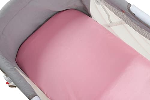 Satin Bassinet Sheet Set 2 Pack Ultra Soft Lt Grey Pink