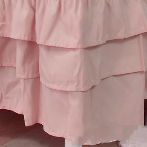 CATPAN Ruffled Crib Skirt 3 Tiered Pink Drop 177