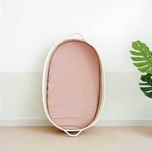 MairMore Muslin Bassinet Sheets 2-Pack Ivory Pink