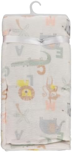 Cudlie 2-Ply Infant Blanket with Dinosaur and Alphabet Prints