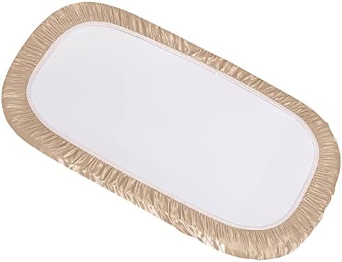 Satin Bassinet Sheet Set 2 Pcs - Beige Sage Green