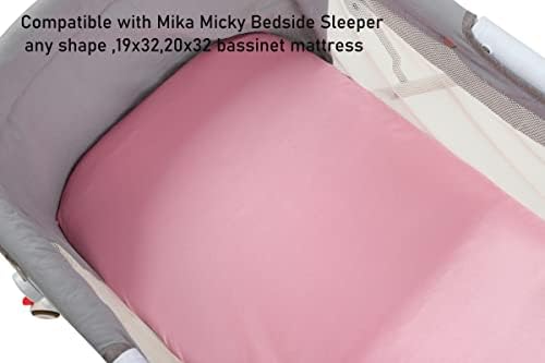 Satin Bassinet Sheet 2 Pack - Pink Grey