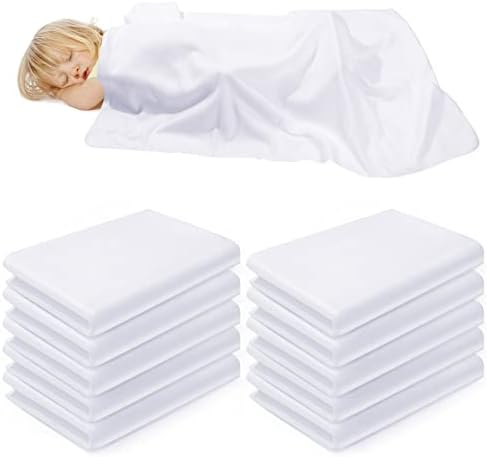 Lounsweer 10-Pack Daycare Blanket 39 x 59 Inch White