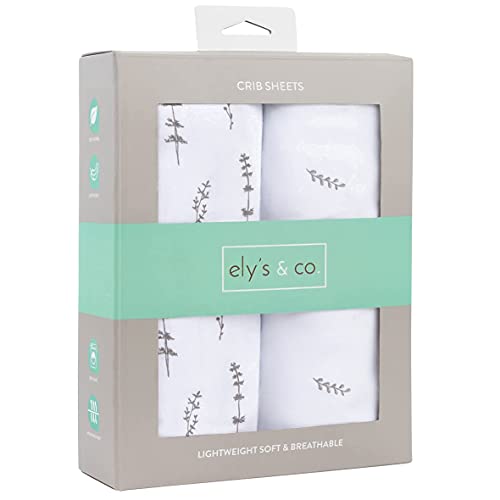 Elys Co Forest Grey Crib Sheets 2 Pack