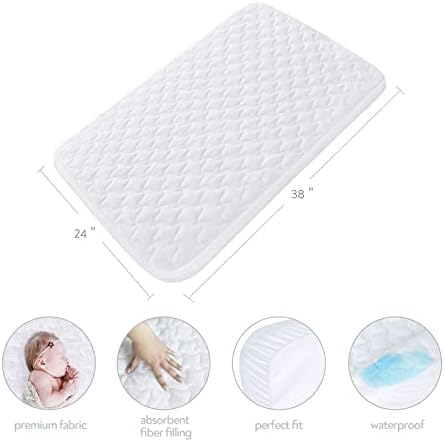 Mini Crib Mattress Protector Cover 2 Pack