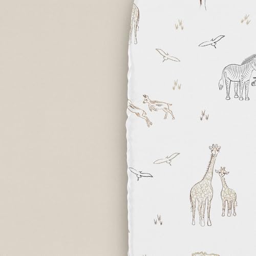 Sweet Jojo Designs Jungle Safari Elephant Bassinet Sheet Set 2p Tan