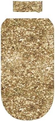 RAAPSBRW Gold Confetti Glitter Butterfly Headband Swaddle Set