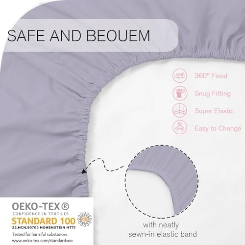 Little Grape Land Bassinet Sheets 4 Pack - Soft Microfiber Girl Themed 38x26x4